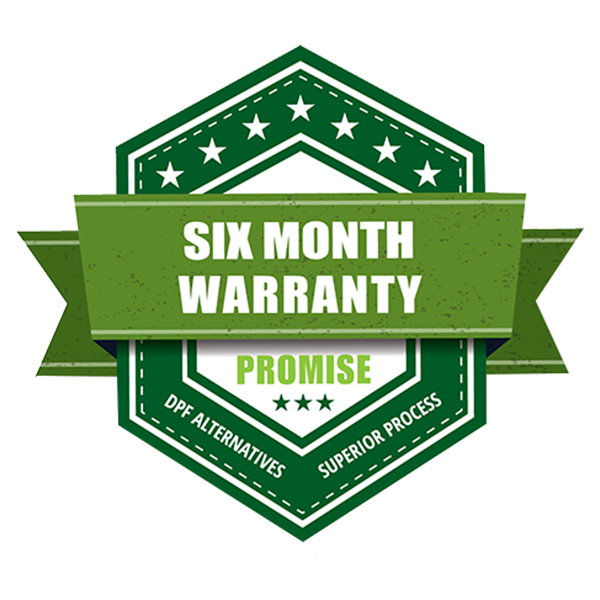 DPF Alternatives six month warranty badge.