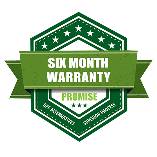 DPF Alternatives of South Dakota six month warranty badge.