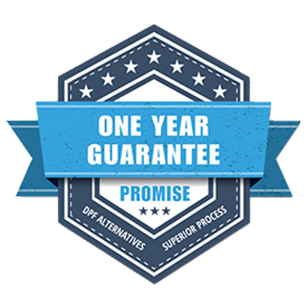  DPF Alternatives of South Dakota one year warranty badge.