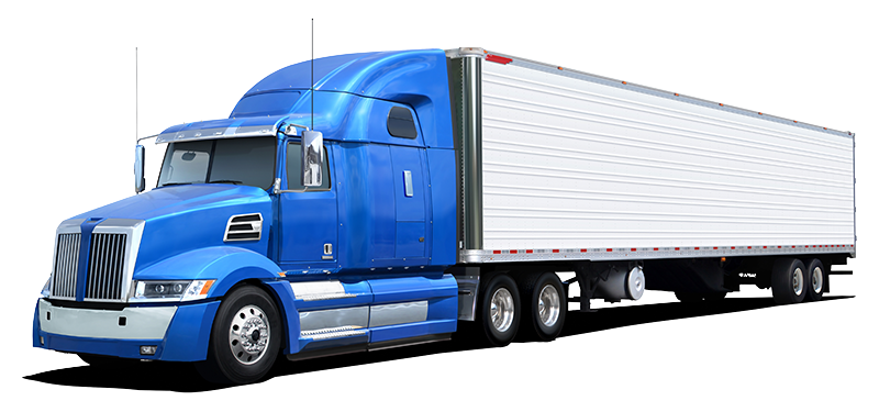 A large blue semi truck, see our DPF fleet services in Phoenix, AZ.