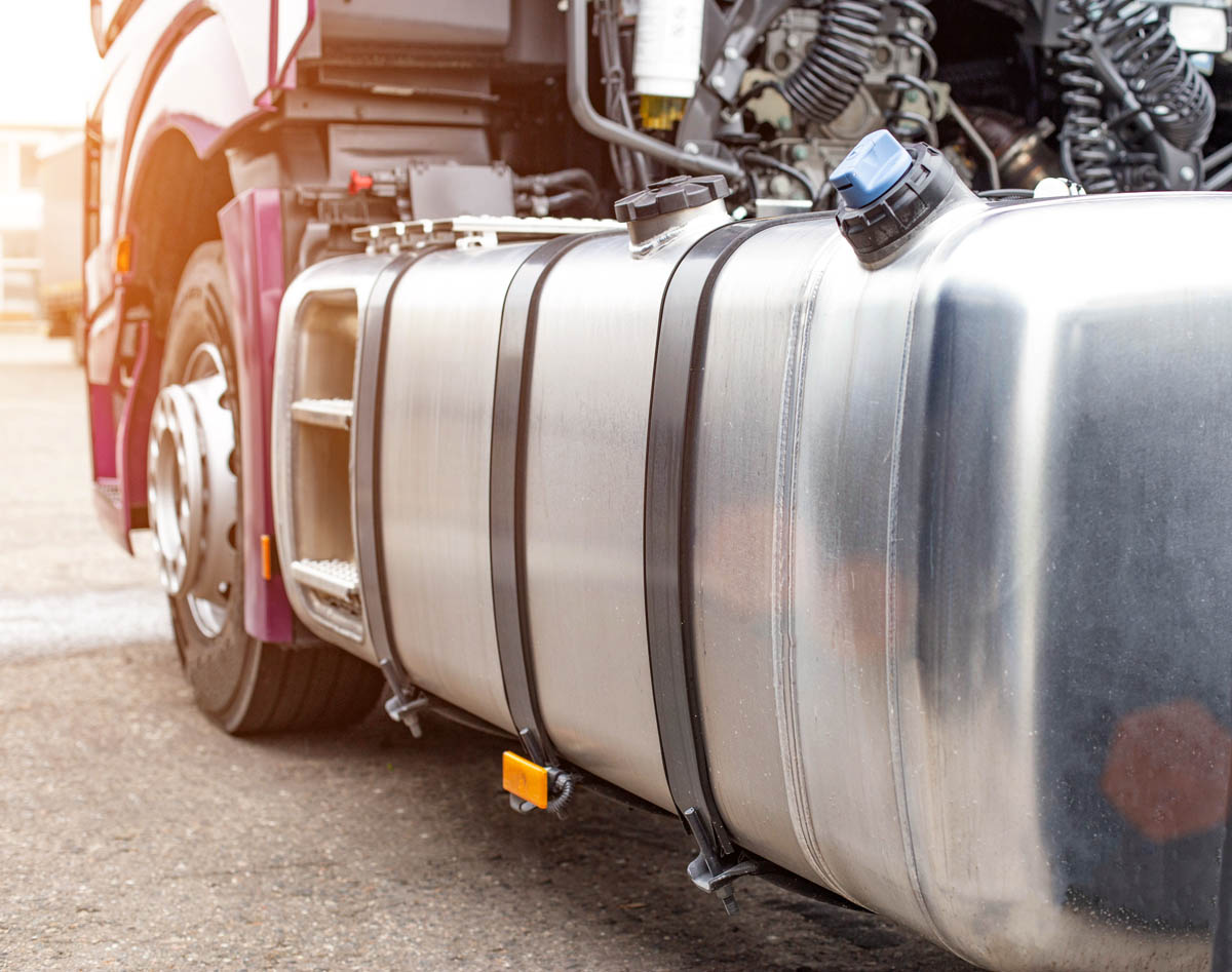 The side of a large diesel truck after Columbus, Springfield, & Dayton dpf cleaning service.